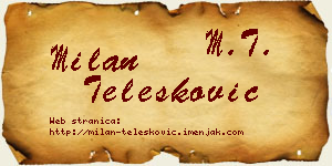 Milan Telesković vizit kartica